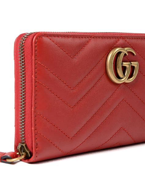 gucci red zip around wallet|gucci marmont wallet dupe.